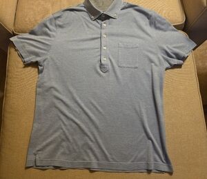 Brunello Cucinelli Heathered Light Blue Polo Shirt